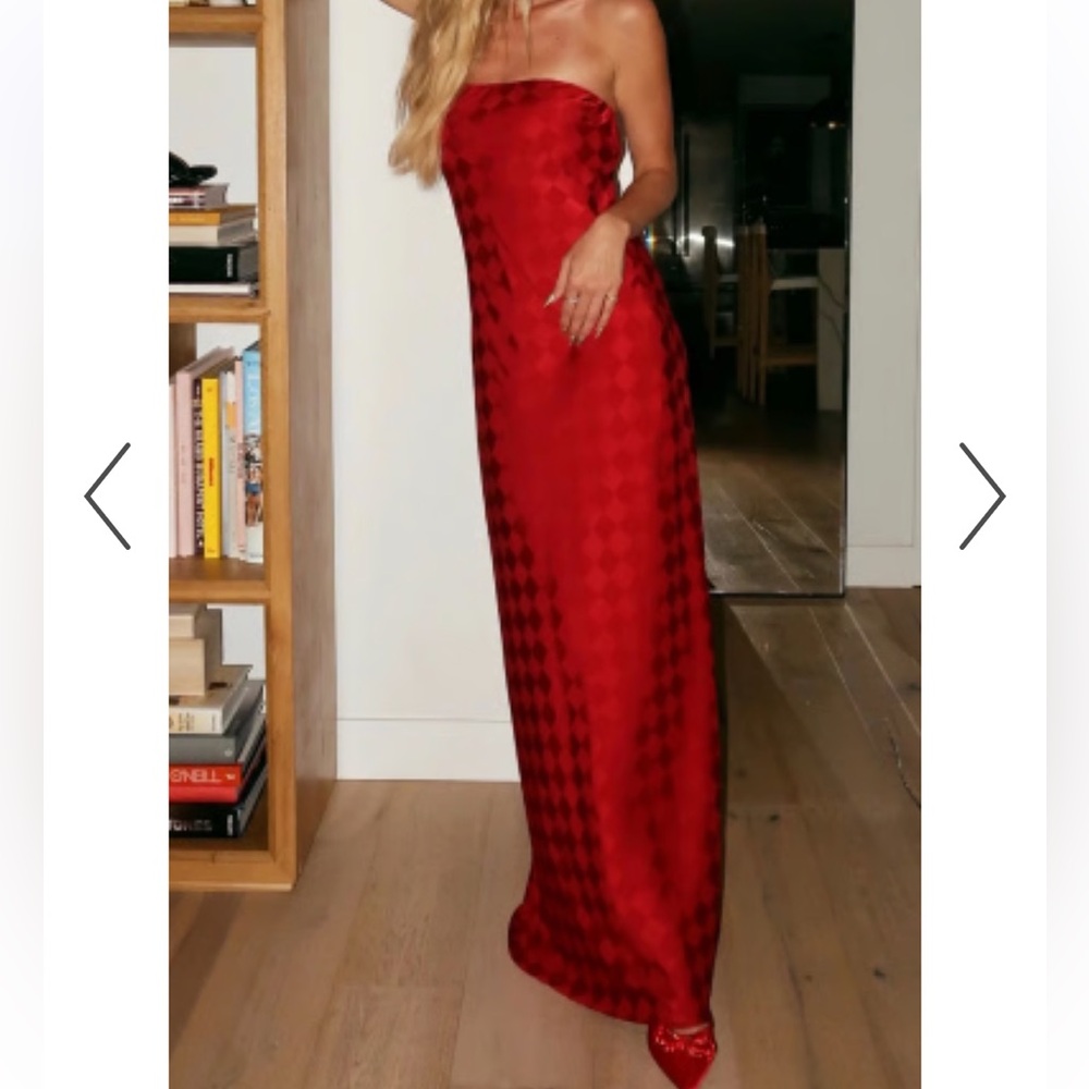 Show Me Your MuMu Red Strapless Dress